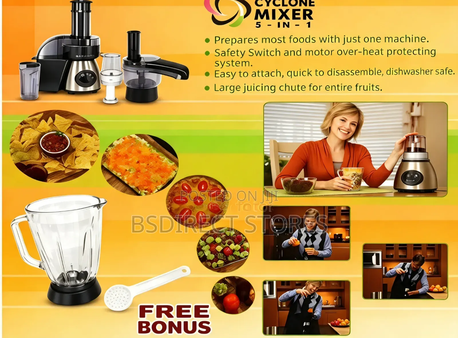 Cyclone Mixer 5in1 Processor/Blender/Juicer/Grinder/Shredder