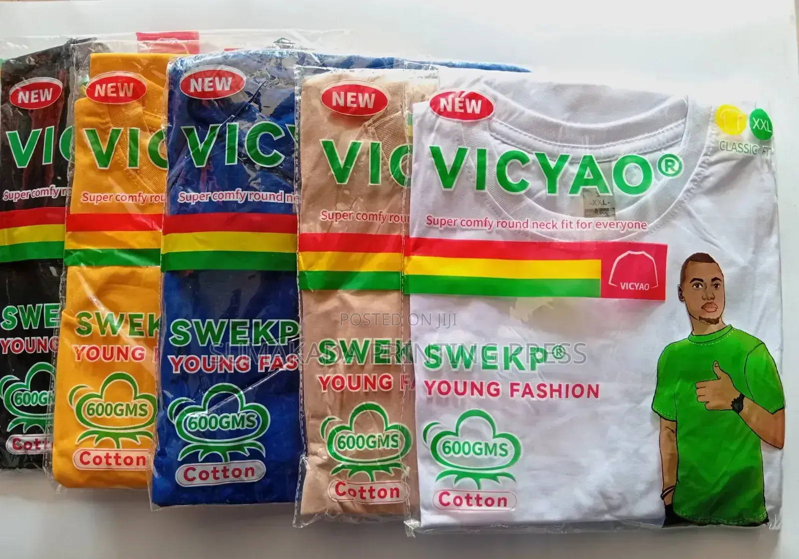 VICYAO 600 GSM Adult Round-Neck T-Shirt | Premium Plain Tee, M–3XL