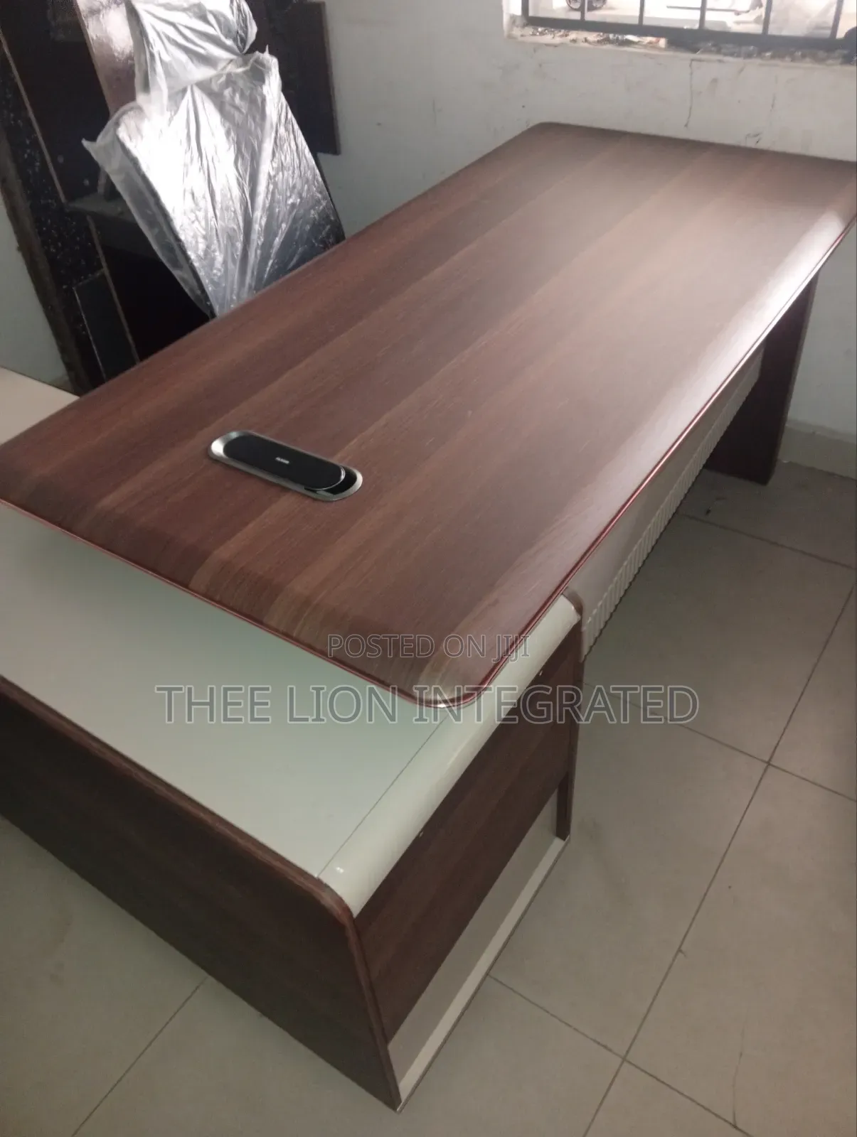 Modern Executive Office Table With Side Extension & Storage