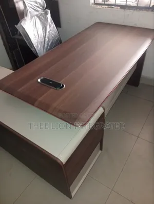 Modern Executive Office Table With Side Extension & Storage