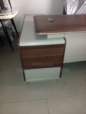 Modern Executive Office Table With Side Extension & Storage