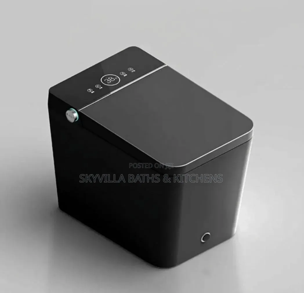 Luxury Matte Black Smart Toilet Digital LED Display Touchless Sensor