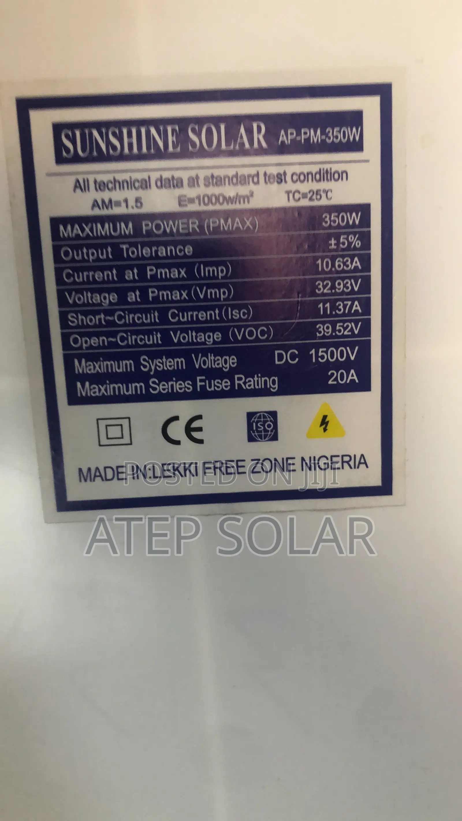 300w Africell Solar Panel