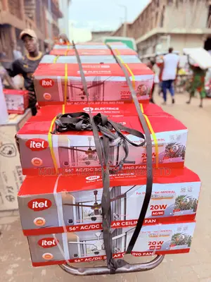 Itel 20W Solar Ceiling Fan With AC/DC Power Supply – 56"