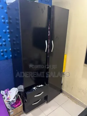 Contemporary Black Free-Standing / Wardrobe With Storage Drawers