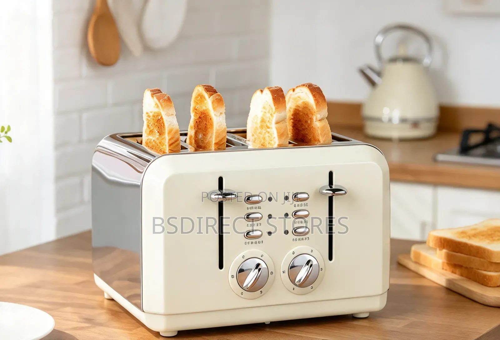 Essentials Wide Slot 4 Slice Toaster Adjustable Browning