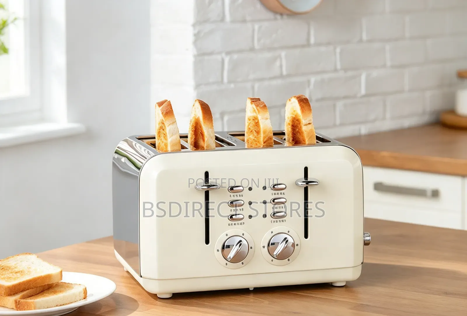 Essentials Wide Slot 4 Slice Toaster Adjustable Browning