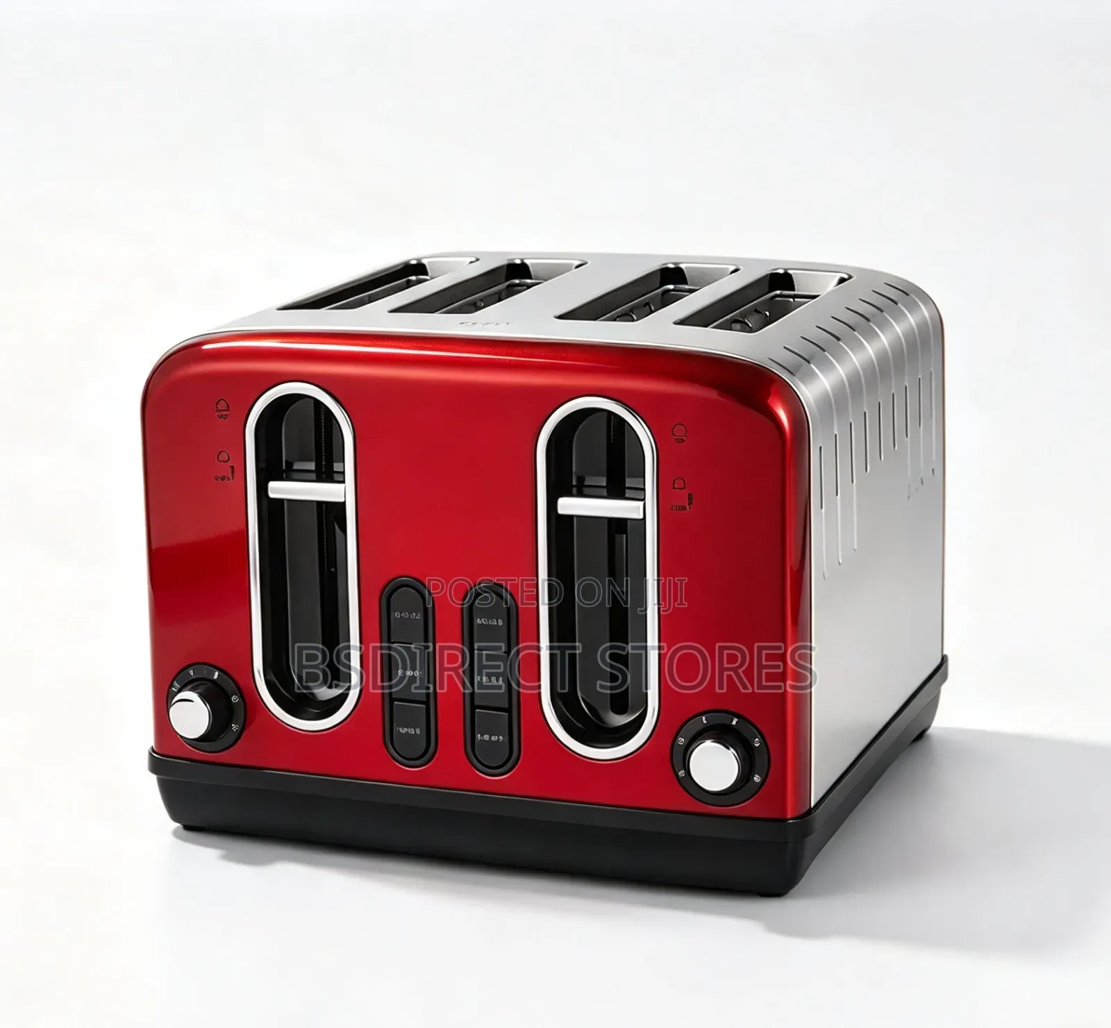 George Home RED Stainless Steel 4 Slice Deep Slots Toaster