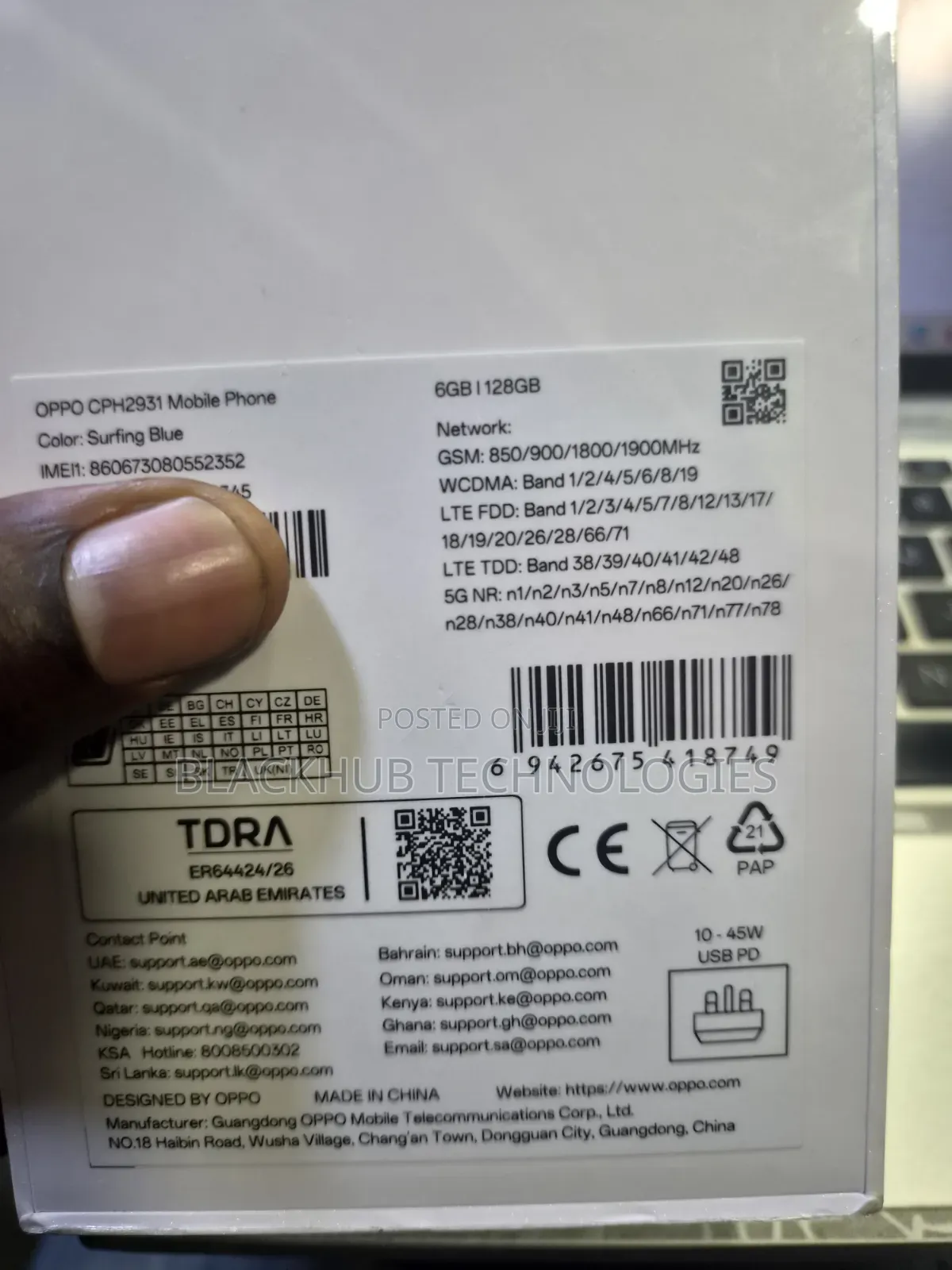 New Oppo A7 Pro Max 256 GB