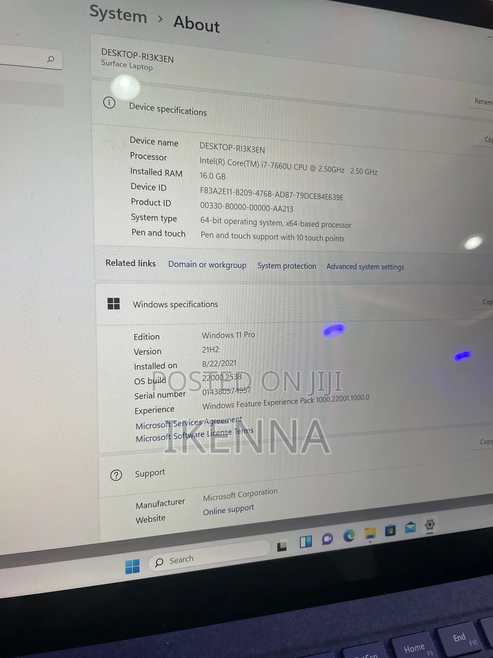 Laptop Microsoft Surface Laptop 16GB Intel Core i7 SSD 512GB