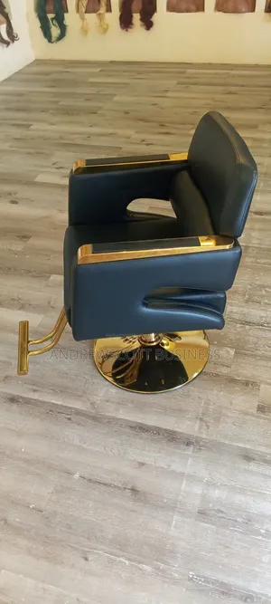 Executive Barbing Salon Chair With Gold Frame