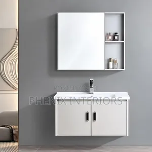 Bathroom Cabinet With Basin and Shelf Mirror