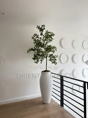White Nile Pot With Artificial White Exotica | Home Décor Nigeria