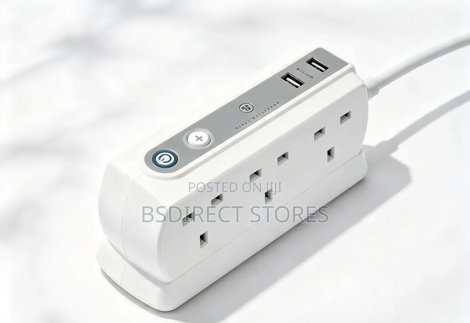 Masterplug WHITE Six Socket Extension Lead With USB - 1m