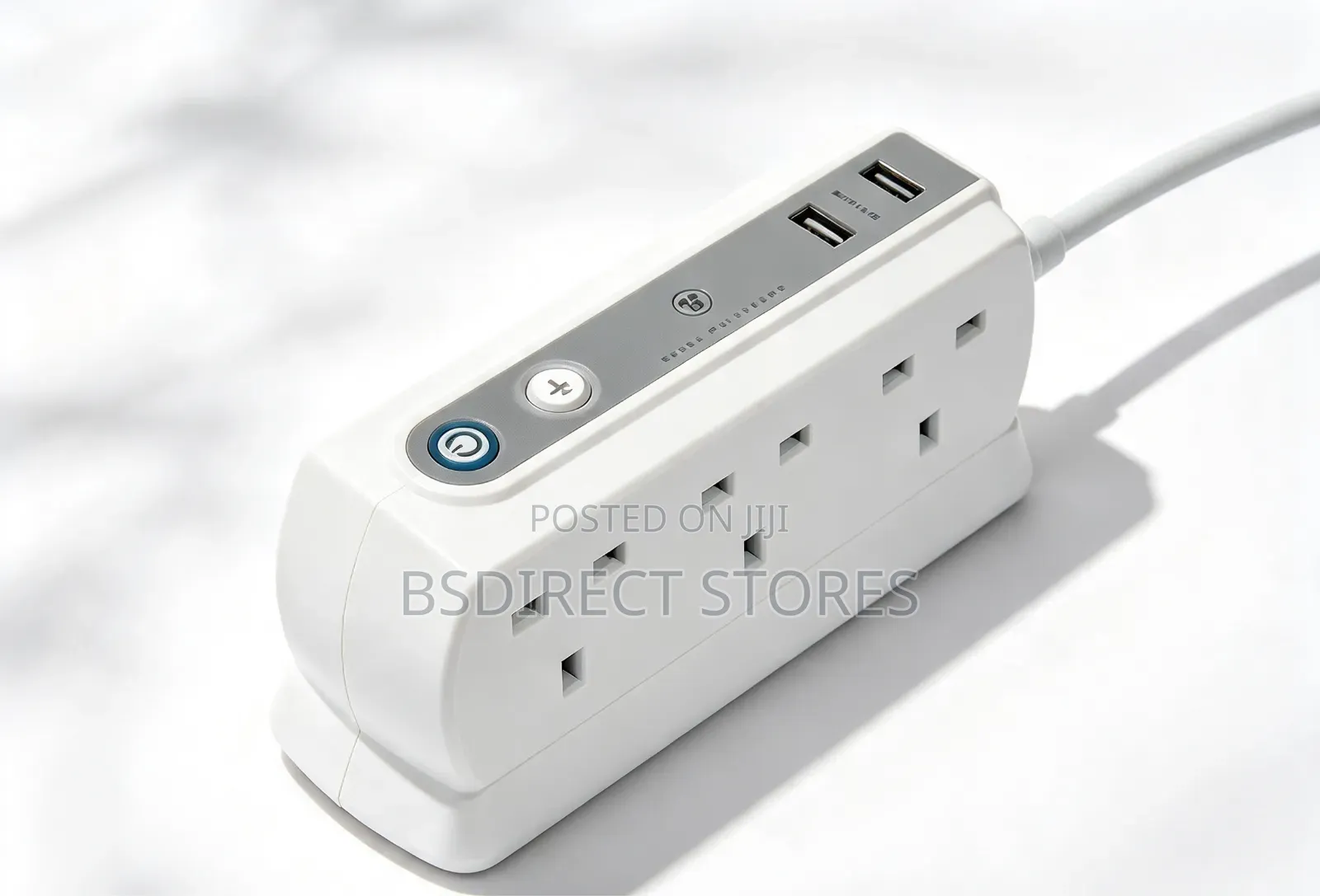 Masterplug WHITE Six Socket Extension Lead With USB - 1m