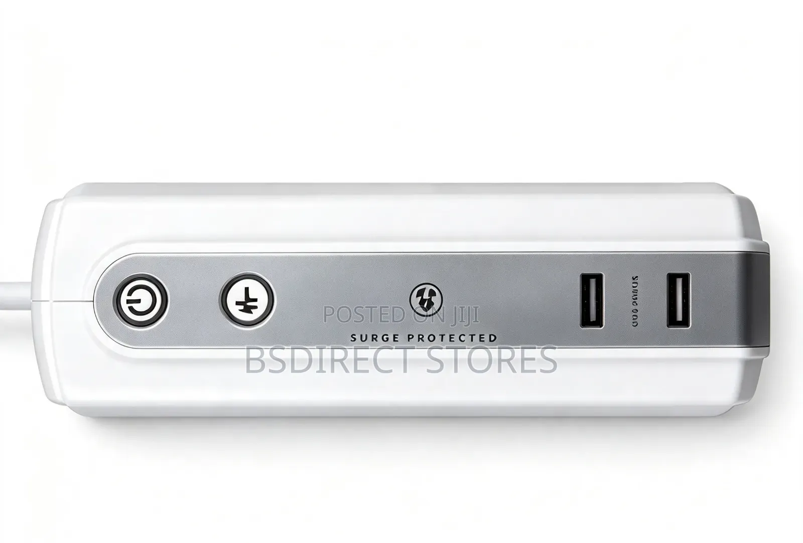 Masterplug WHITE Six Socket Extension Lead With USB - 1m