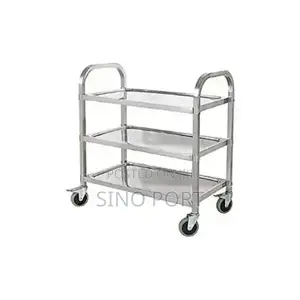 Foldable Stainless Steel Food Trolley – Kitchen & Commercial Use