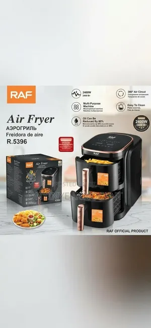 RAF 2400W Dual Drawer Air Fryer R.5396 - Double Basket Oil-Free Fryer