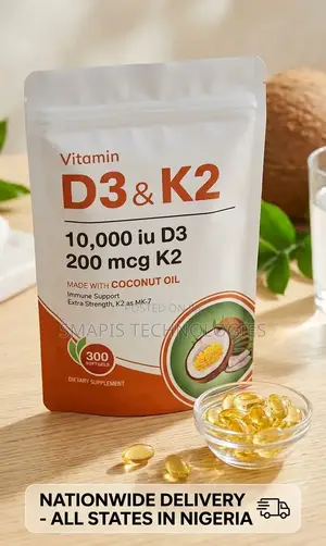 Vitamin D3 & K2 Supplement (10,000 IU/200 McG) - 300 Softgels