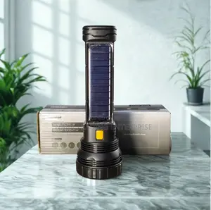 Solar & Rechargeable Roundfaced LED Flashlight