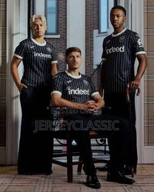 Premium Black & White Pinstripe Football Jersey – Classic Team Style