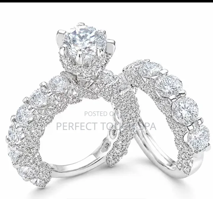 2pc Silver Engagement Ring