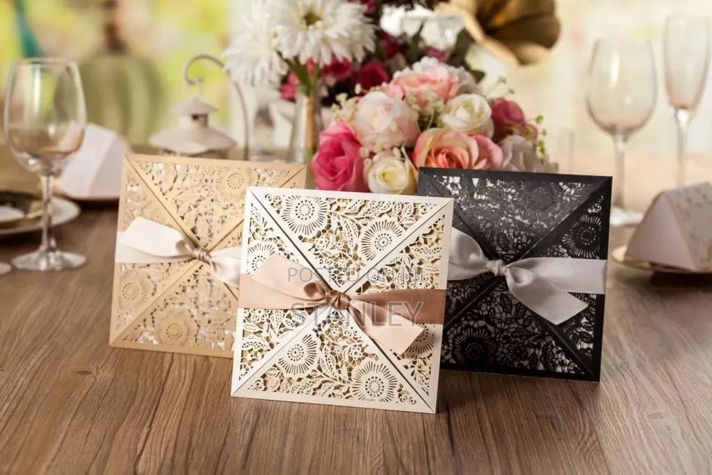Unique and Classy Laser Cut Wedding Invitation Card