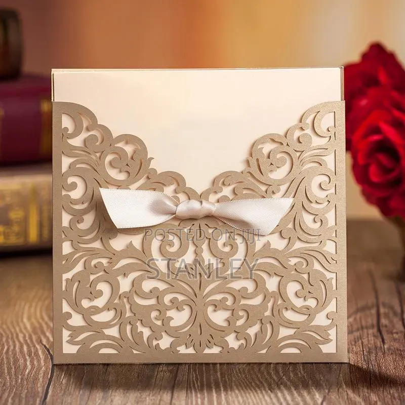 Unique and Classy Laser Cut Wedding Invitation Card