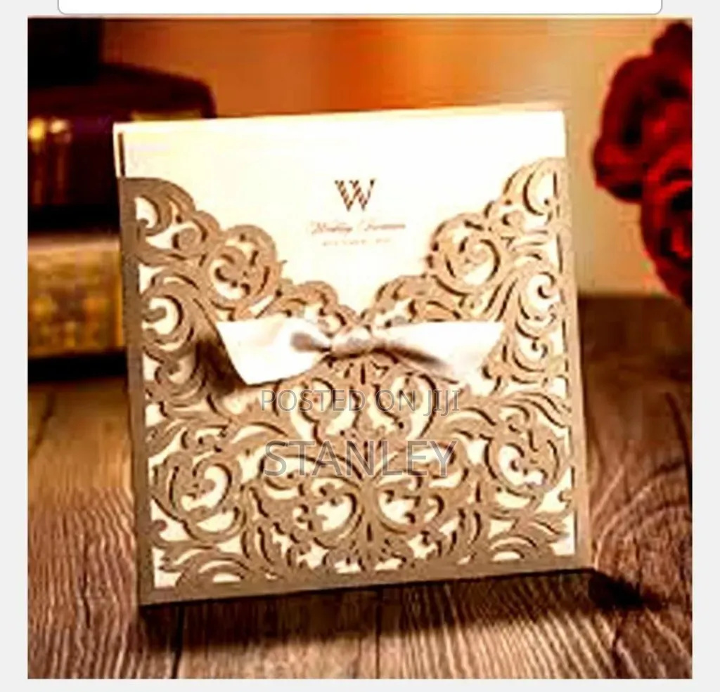 Unique and Classy Laser Cut Wedding Invitation Card
