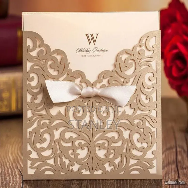 Unique and Classy Laser Cut Wedding Invitation Card