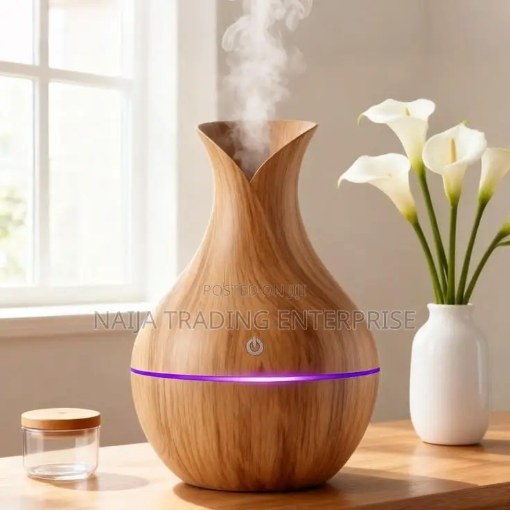 Mist Humidifier With LED Lights Midi- LIGHT BROWN