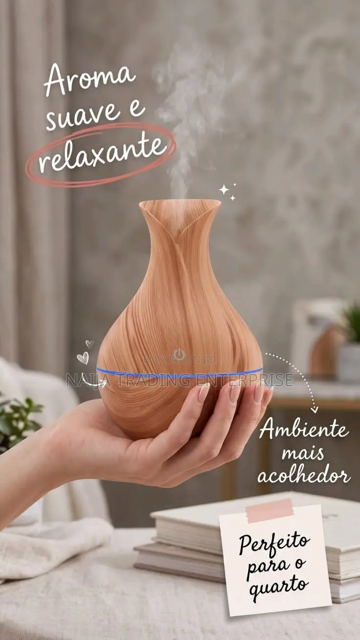 Mist Humidifier With LED Lights Midi- LIGHT BROWN