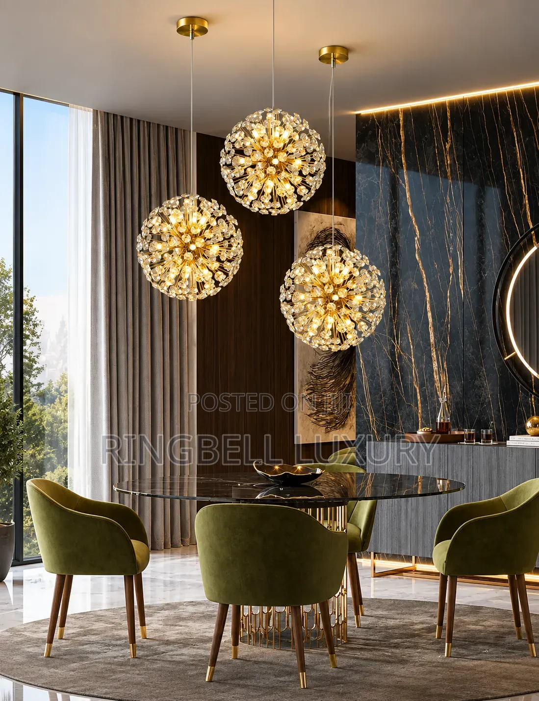 Crystal Orb Bead Chandelier