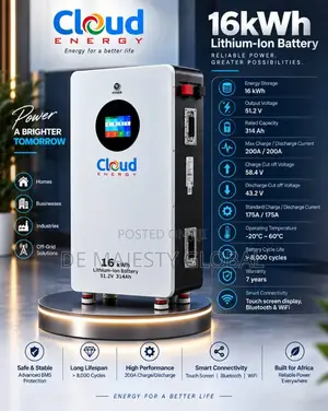 Cloud Energy 16kwh 314Ah Lithium Battery With 7yr Warranty