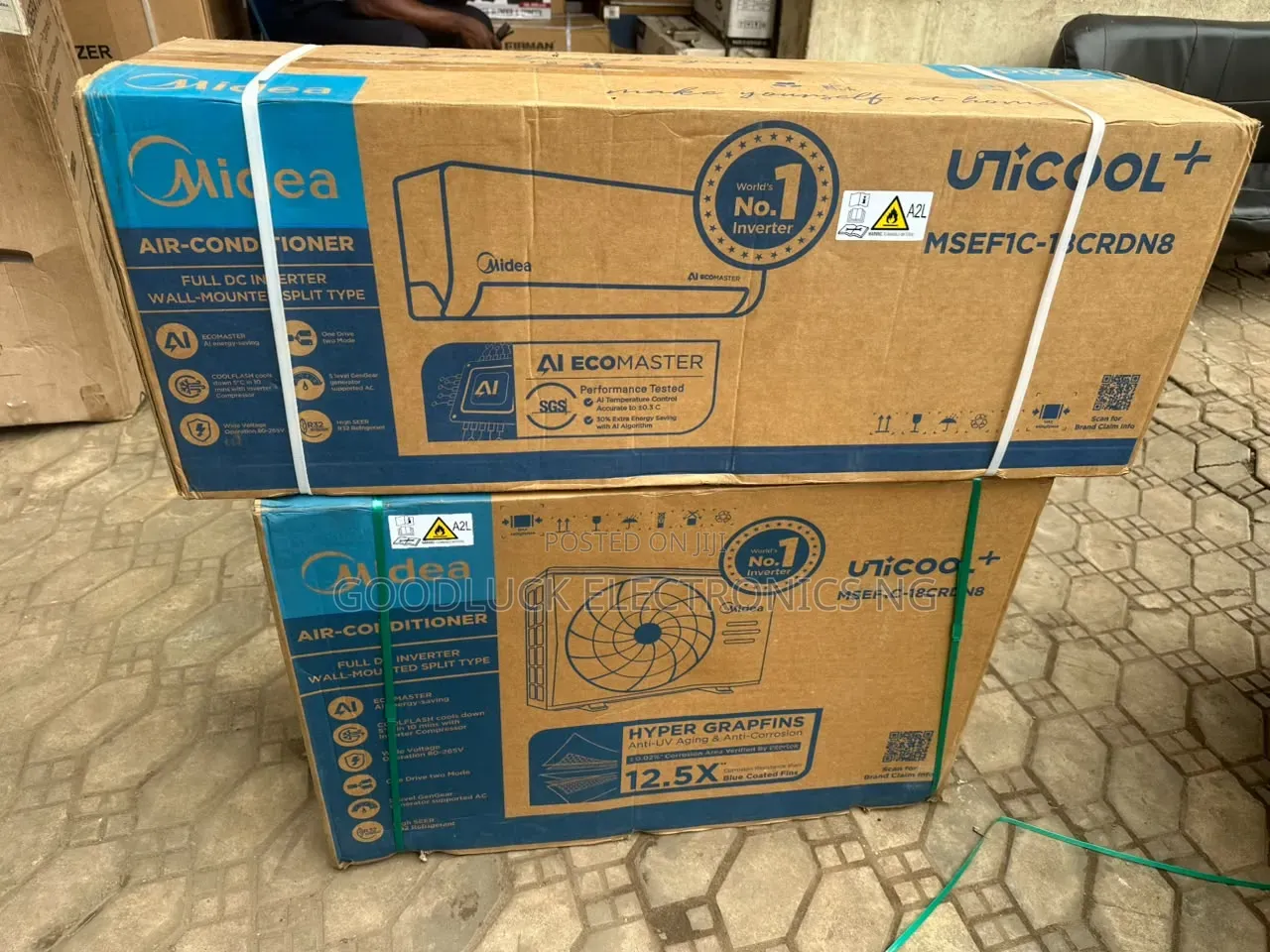 2Hp Inverter Midea AC + Installation Kit