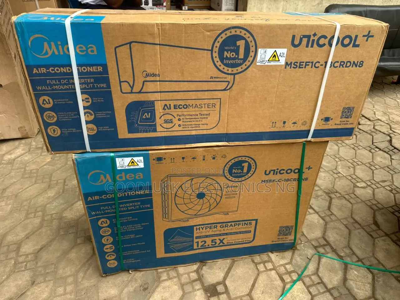2Hp Inverter Midea AC + Installation Kit