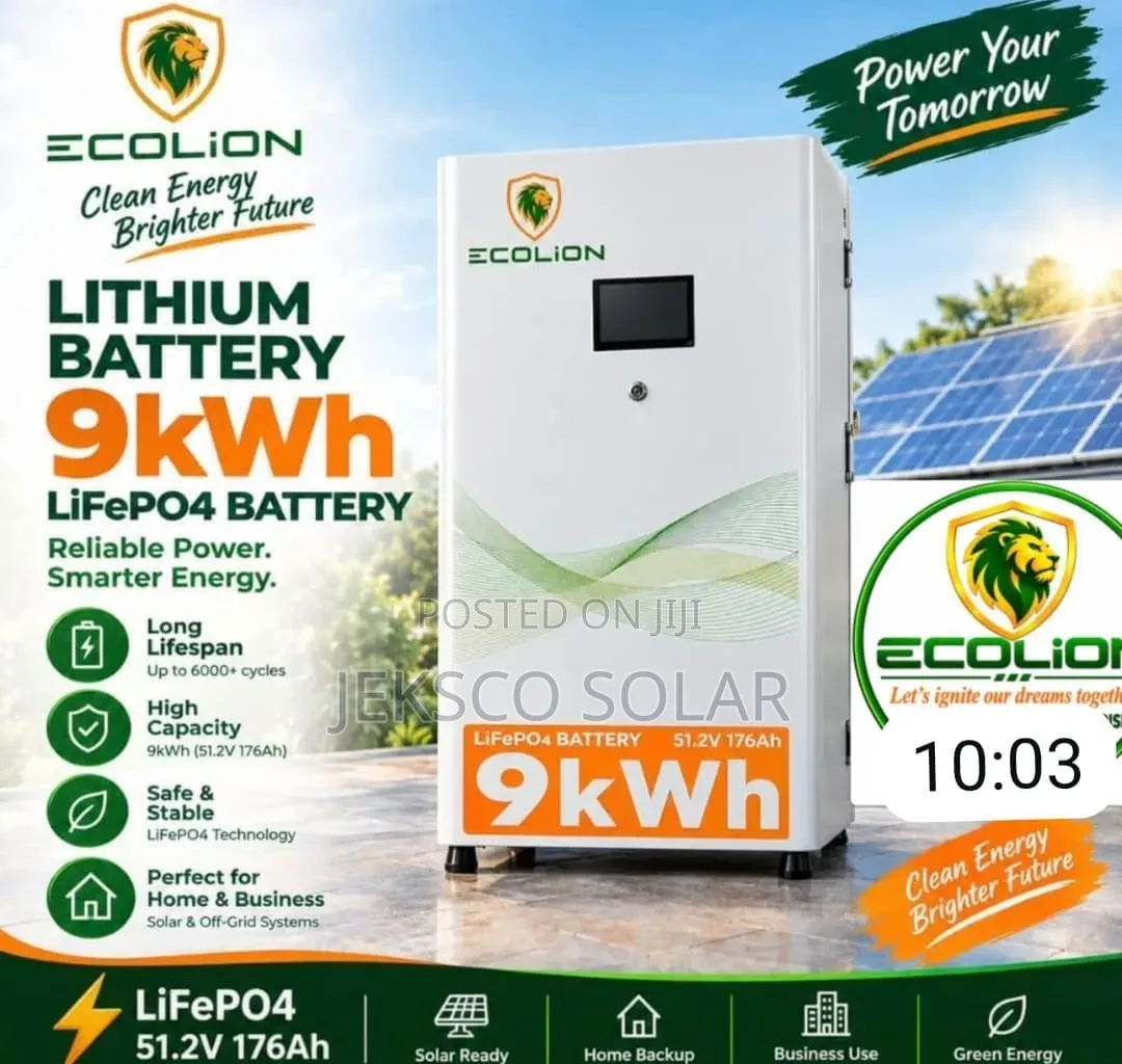 9kwh, 48v, Ecolion Lithium Battery