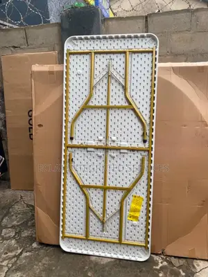 6ft Rectangular Foldable Table With Golden Legs