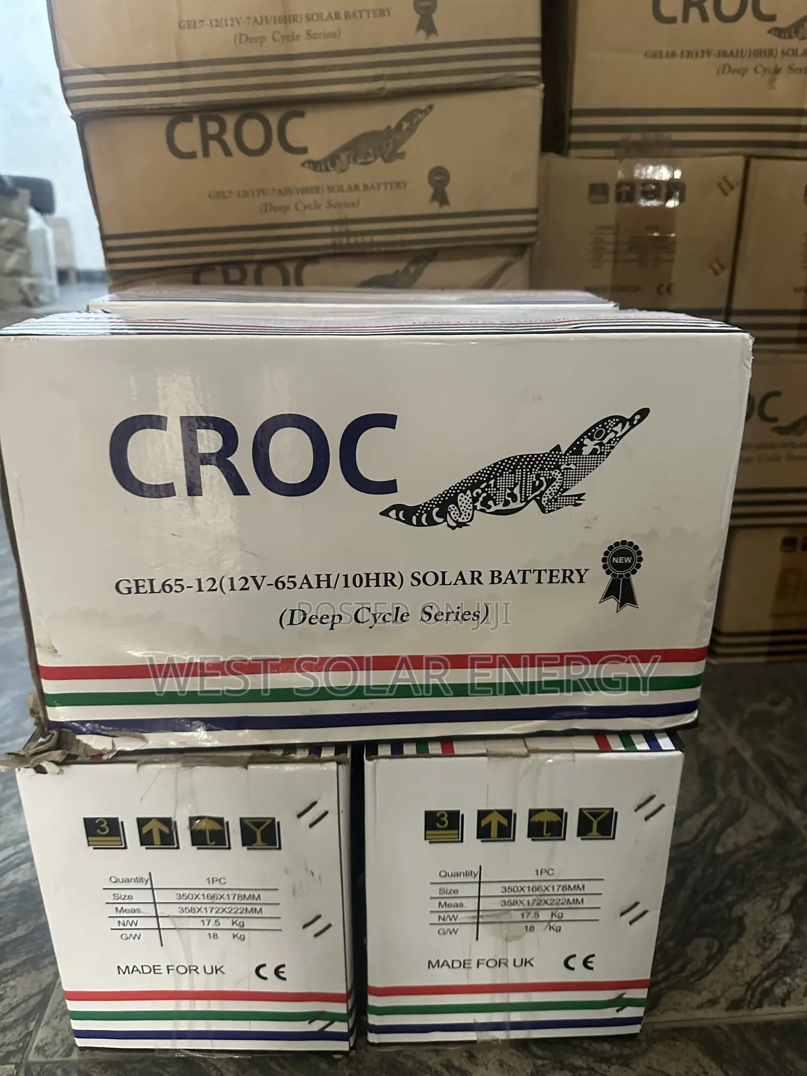 65Ah 12v Croc Dry Cell Solar Battery
