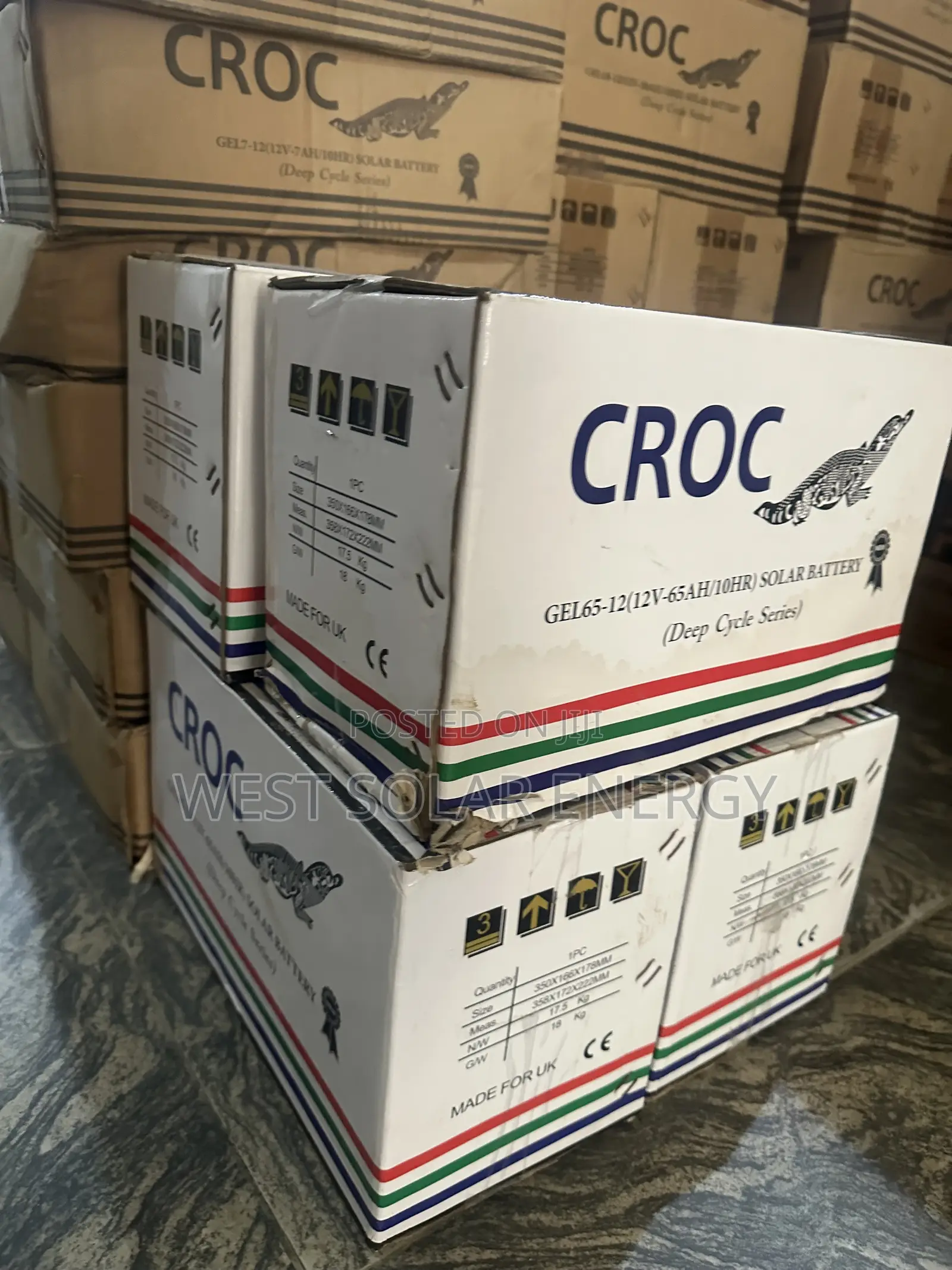 65Ah 12v Croc Dry Cell Solar Battery