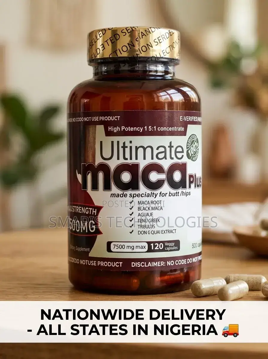 Ultimate Maca Plus Curves & Hips Supplement 7500mg-120 Veggie Capsules