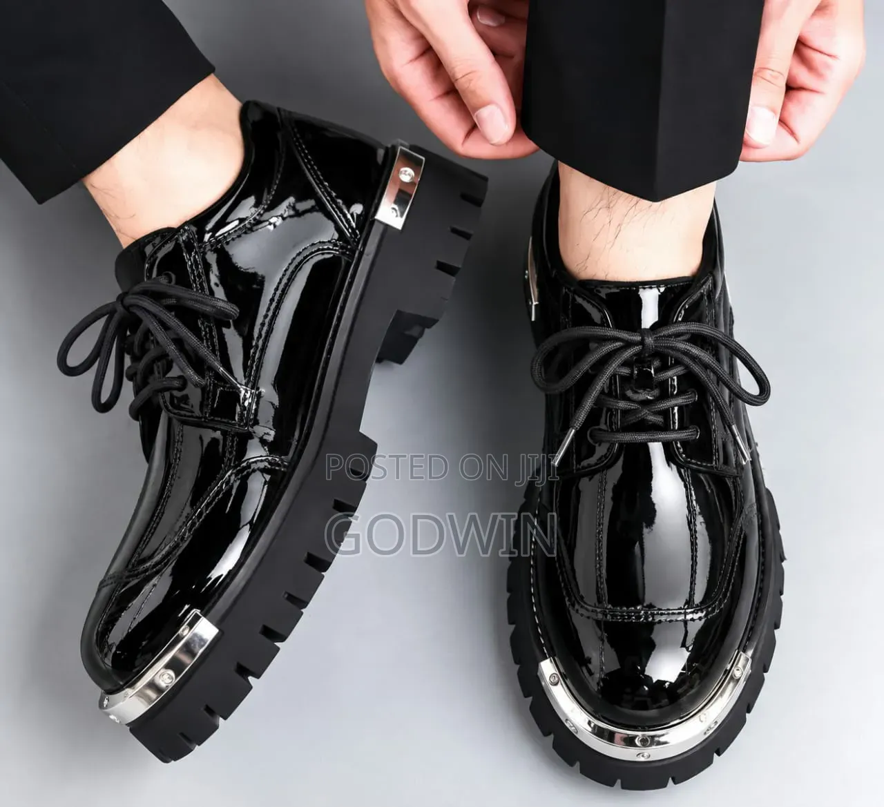 Men's Black Patent Leather Shoes