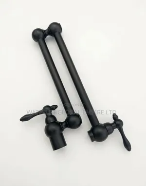 Wall-Mounted Folding Pot Filler Kitchen Faucet-Matte Black