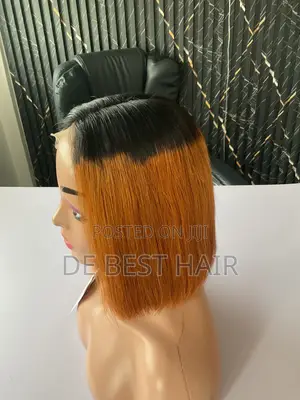 100% Human Hair With 5*5 Closure 10 Inches 300g Orange Color Dark Root