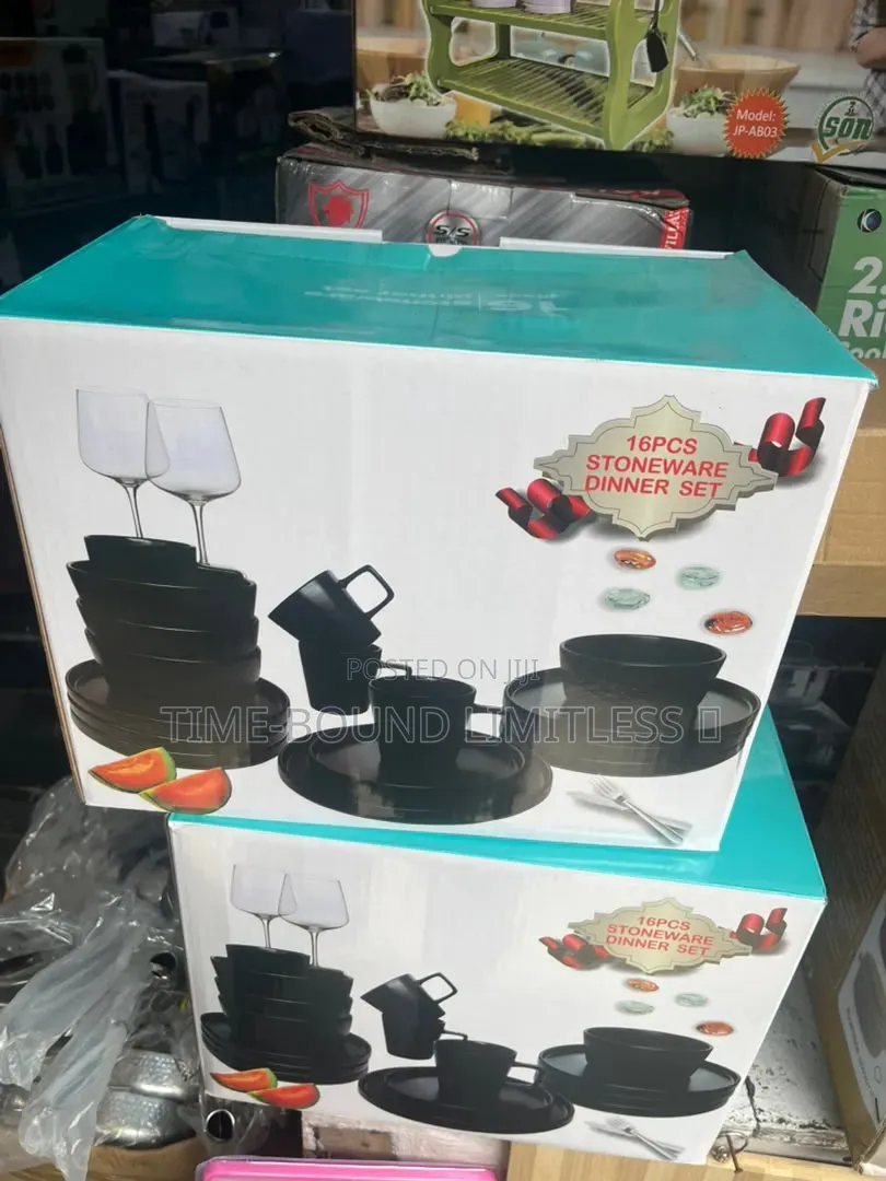 16 Pieces Black Dinner Sets