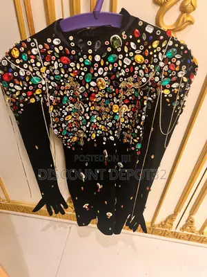 Black Multi Gemstone Glove Dress