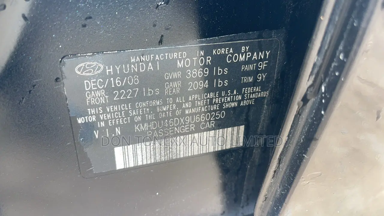 Hyundai Elantra 1.6 Automatic 2009 Black
