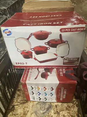 13pcs Enamel Cast Iron With Dutch Oven Cookware Set & 2 Silicon Spoons