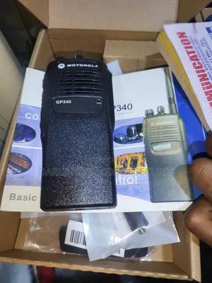 Motorola GP340, a Professional Two-Way Radio (Walkie-Talkie).
