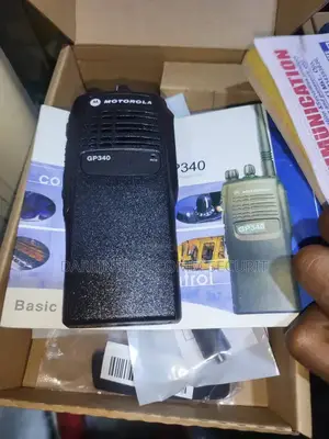 Motorola GP340, a Professional Two-Way Radio (Walkie-Talkie).